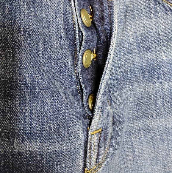 Good American Good Boy Slit Hem Jeans Size 6/28 High Rise Button Fly - Picture 6 of 10